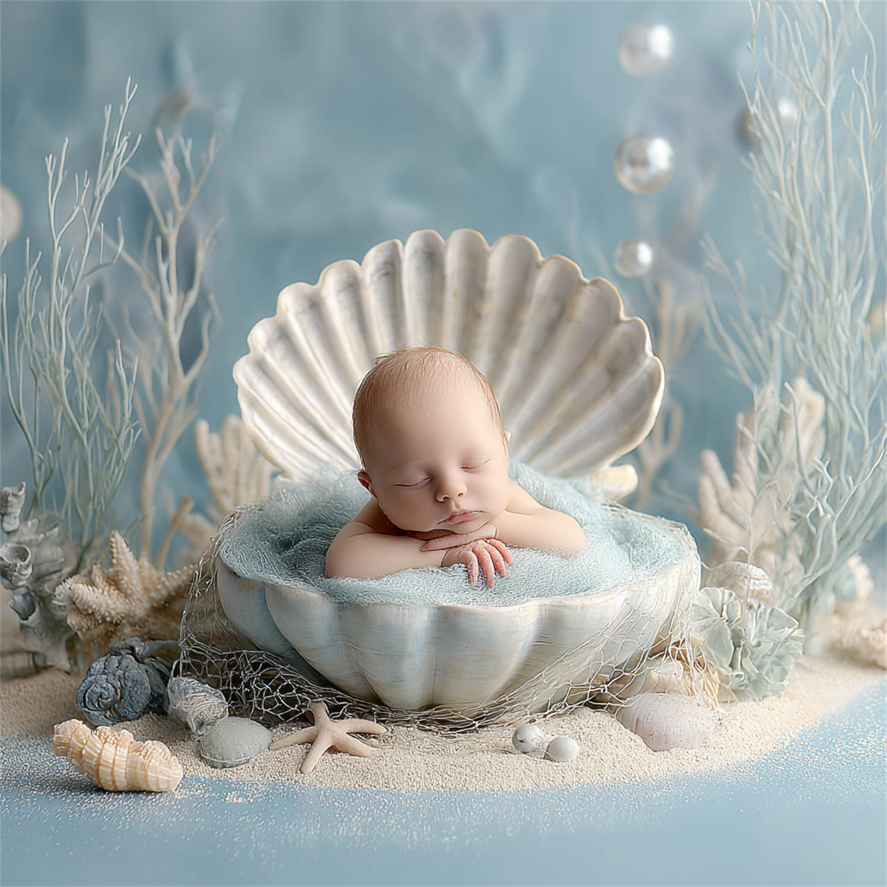 Newborn milestone portrait with delicate props, Melbourne newborn and maternity photography