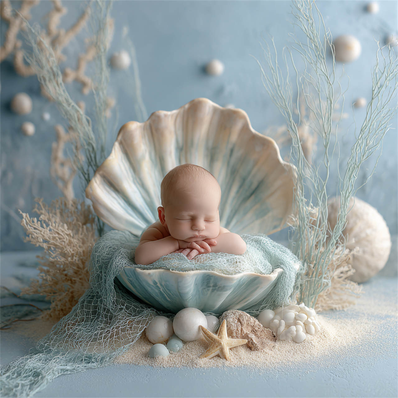 Sleeping newborn wrapped in a soft knit wrap, Melbourne newborn photography