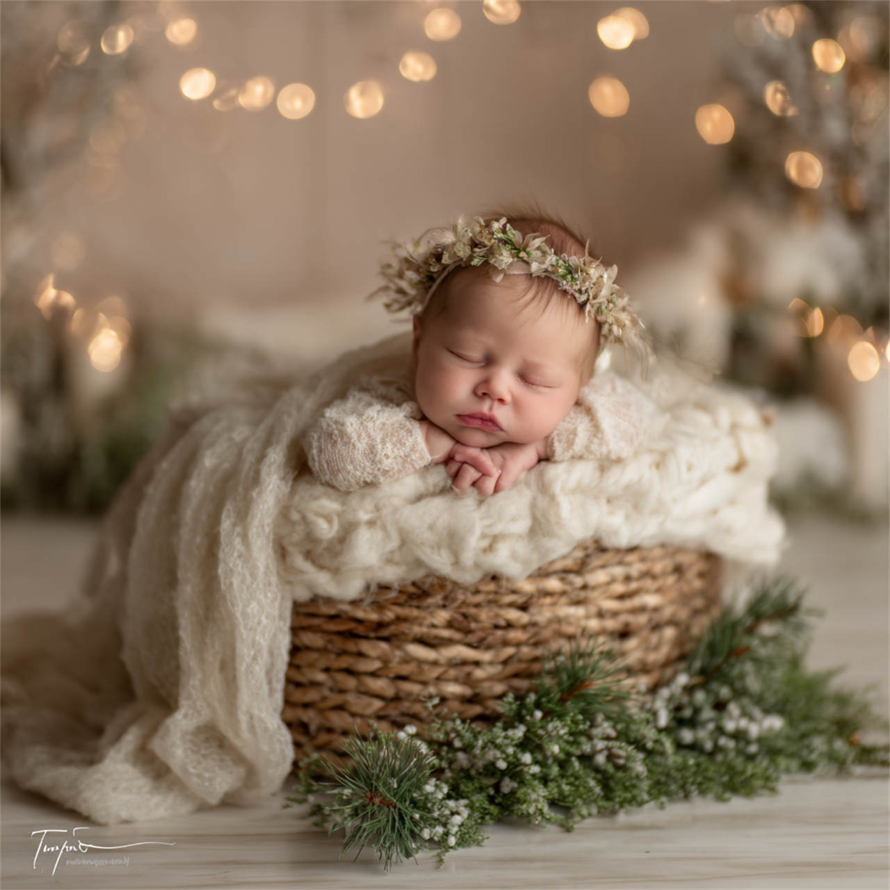 Newborn baby on a fine-art studio setup, newborn photography Melbourne