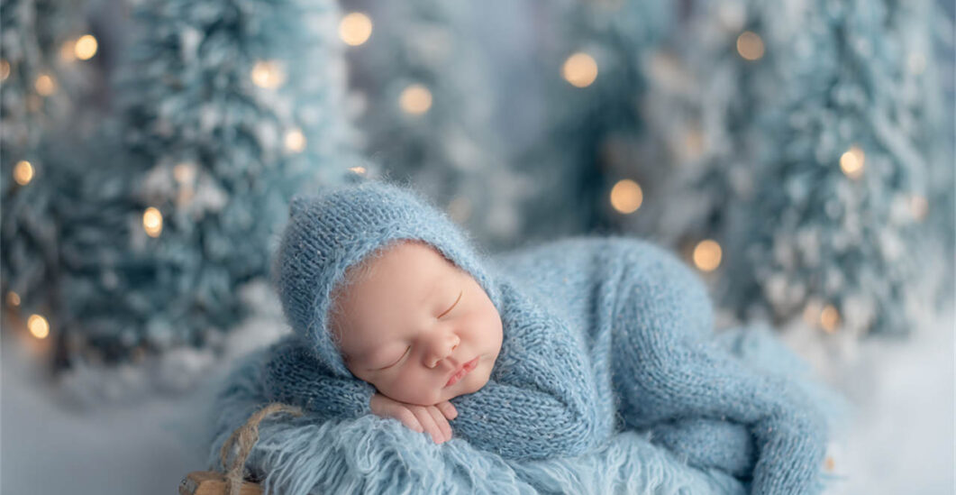 Swaddled newborn during a gentle studio session, Melbourne newborn and maternity photography