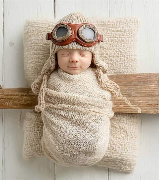 Newborn baby on a fine-art studio setup, Melbourne newborn and maternity photography