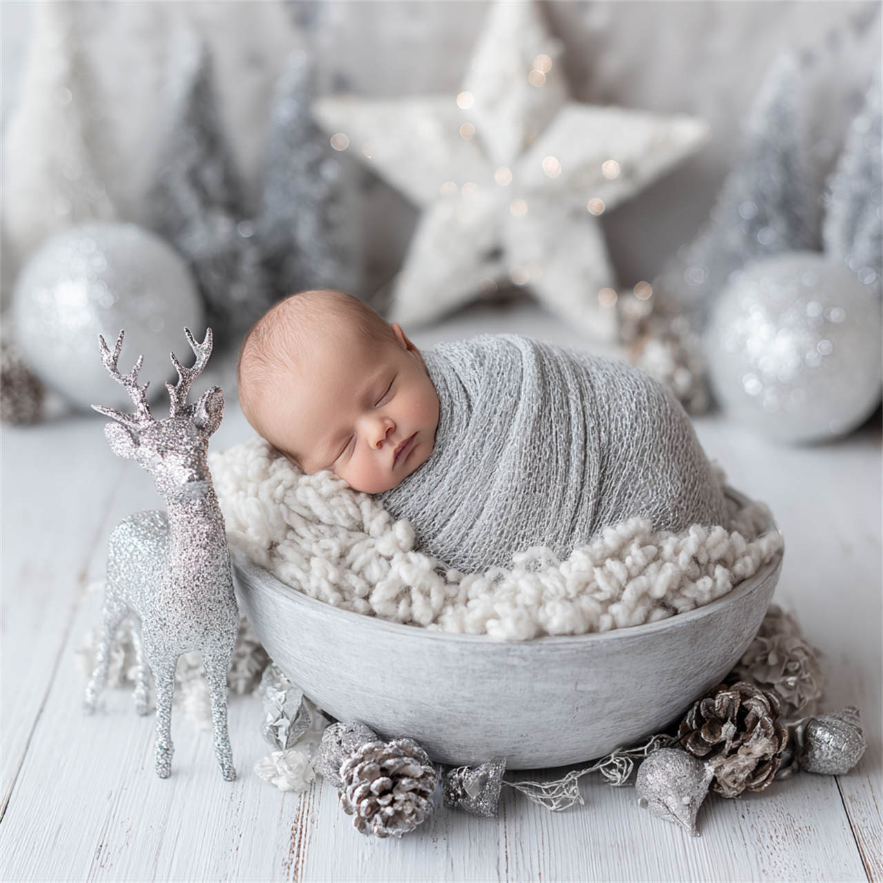 Newborn baby resting on a hand-painted backdrop, Melbourne newborn and maternity photography