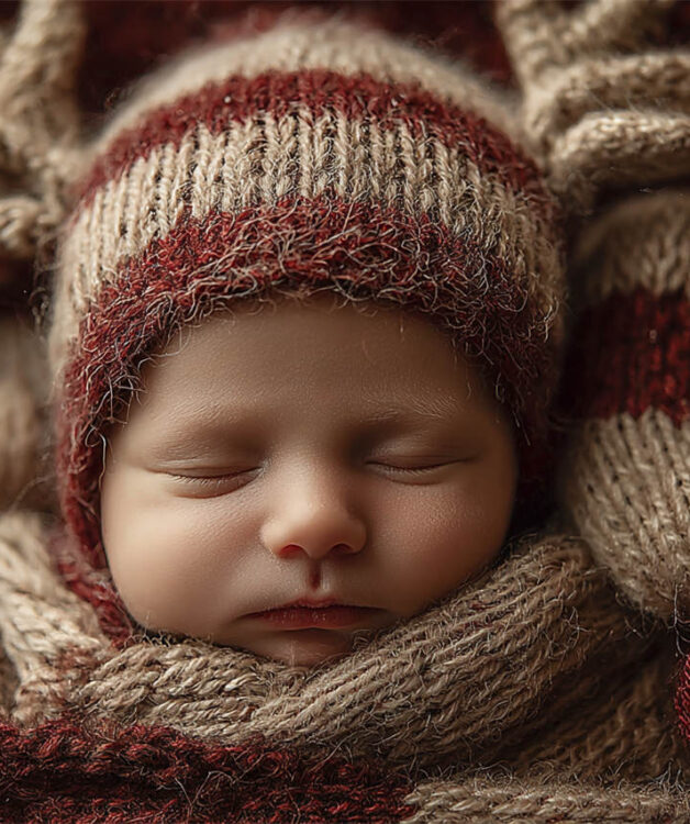 Newborn with soft pastel props and blankets, Melbourne newborn & baby studio