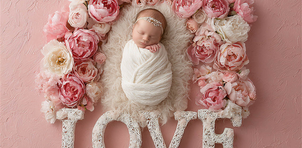 Sleeping newborn wrapped in a soft knit wrap, Melbourne newborn & baby studio