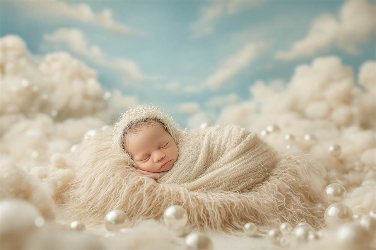 Swaddled newborn during a gentle studio session, Melbourne newborn & baby studio