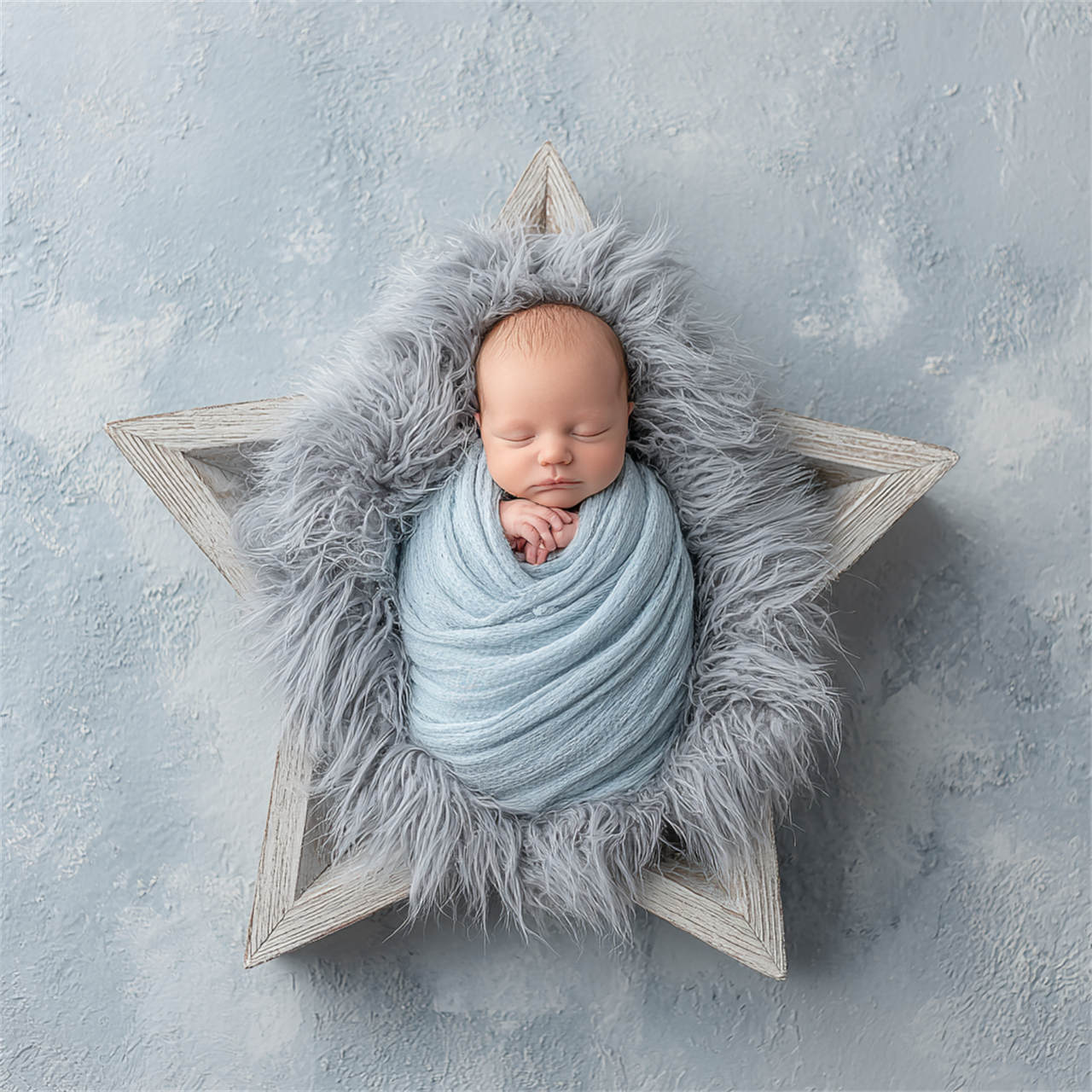 Baby settled snugly in a woven basket, newborn photography Melbourne