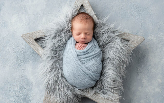 Newborn with soft pastel props and blankets, Melbourne newborn & baby studio