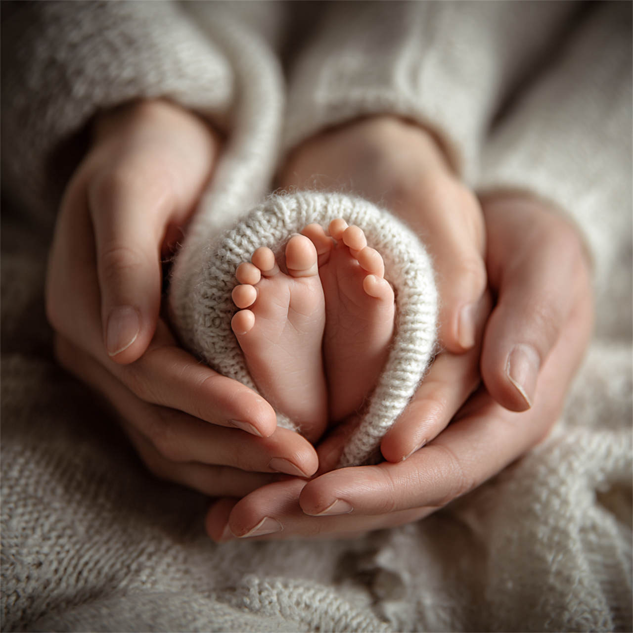 Newborn baby resting on a hand-painted backdrop, Melbourne newborn & baby studio