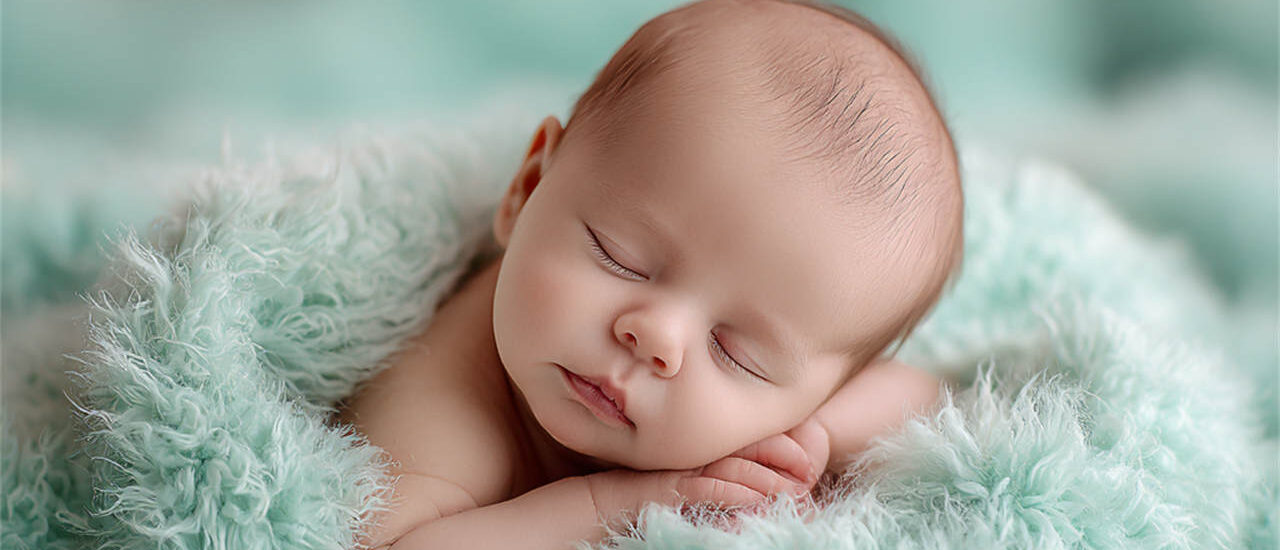 Newborn baby on a fine-art studio setup, Melbourne newborn photography