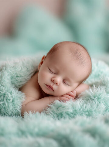 Newborn baby on a fine-art studio setup, Melbourne newborn photography