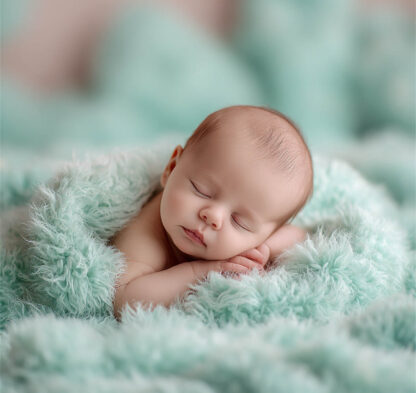Newborn baby on a fine-art studio setup, Melbourne newborn photography