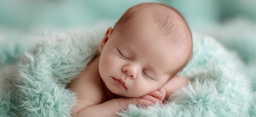 Newborn baby on a fine-art studio setup, Melbourne newborn photography