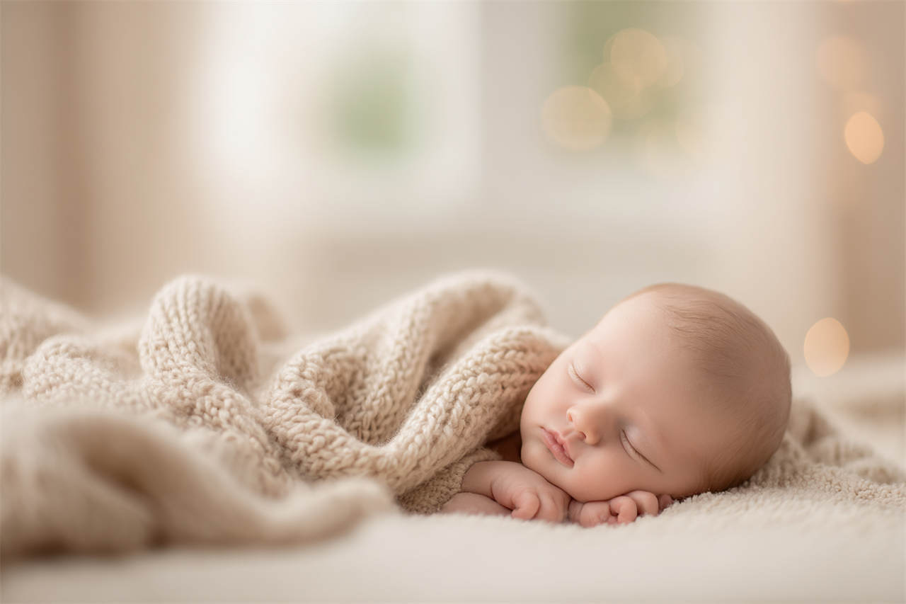 Swaddled newborn during a gentle studio session, Melbourne newborn and maternity photography