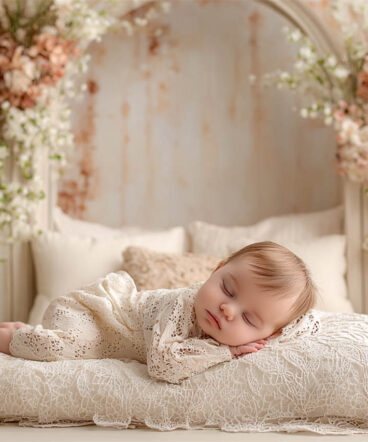 Gently posed newborn on a textured backdrop, Melbourne newborn & baby studio