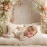 Gently posed newborn on a textured backdrop, Melbourne newborn & baby studio