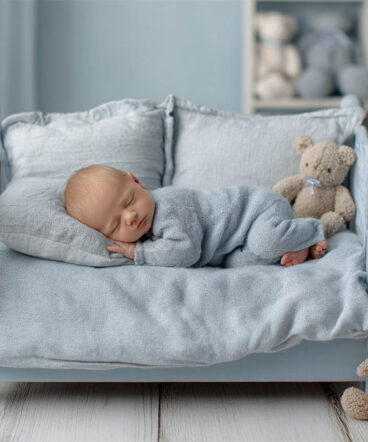 Newborn baby on a fine-art studio setup, Melbourne newborn and maternity photography