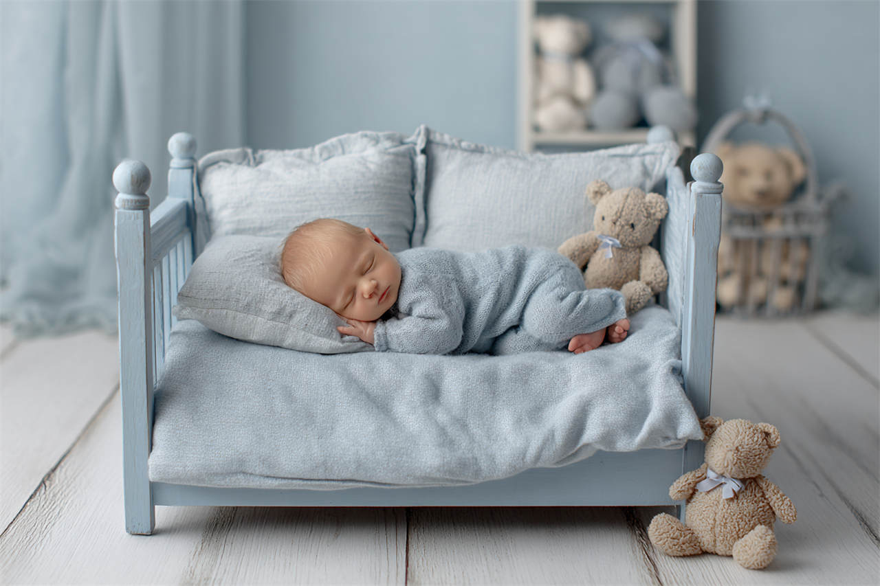 Newborn baby on a fine-art studio setup, Melbourne newborn and maternity photography